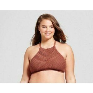 Womens Plus Size Copper Crochet - High Neck Bikini Top by Xhilaration - 18W